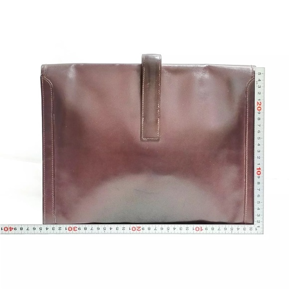 Hermes Bordeaux Leather Clutch Jige GM - Picture 4 of 14